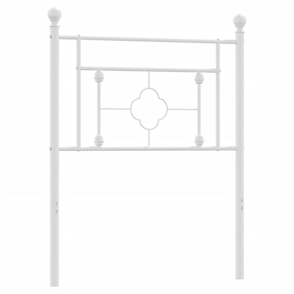 vidaXL Metallinen sängynpääty valkoinen 80 cm