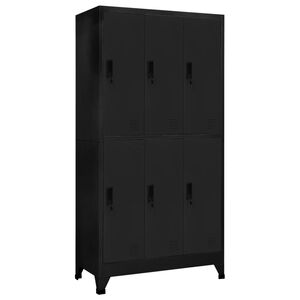 vidaXL Pukukaappi musta 90x45x180 cm ter&auml;s