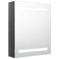 vidaXL LED kylpyhuoneen peilikaappi kiiltävä harmaa 50x14x60 cm