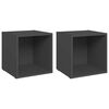 vidaXL TV-tasot 2 kpl harmaa 37x35x37 cm tekninen puu