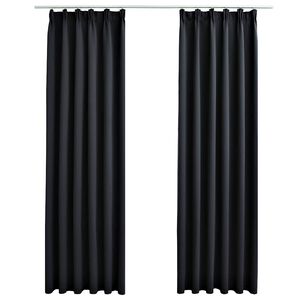 vidaXL Pimennysverhot koukuilla 2 kpl musta 140x175 cm