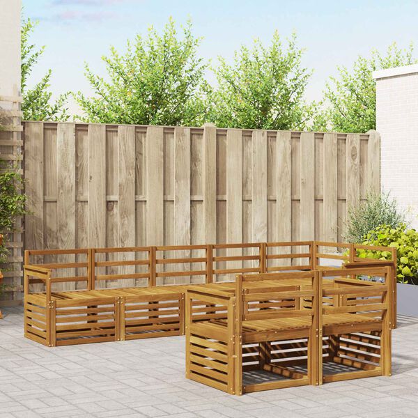 vidaXL Sohvasarjat 8 pcs Luonnollinen Tihe&auml; akasiapuu