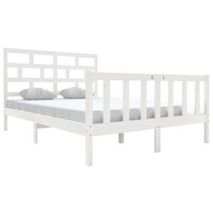 vidaXL S&auml;ngynrunko valkoinen t&auml;ysi m&auml;nty 140x200 cm