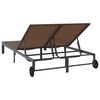 vidaXL Aurinkotuoli 1-henkil&ouml; Ruskea 206 x 62.5 x 74 cm polyrottinki