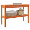 vidaXL Konsolipöytä hyllyllä Vahanruskea 110 x 40 x 75 cm Täysi mänty