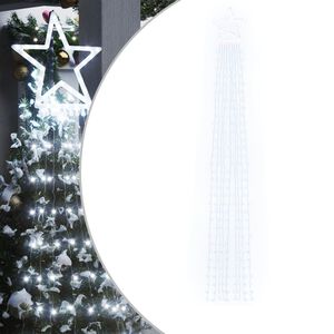 vidaXL Joulukuusen LED-valot kylm&auml; valkoinen 375 cm