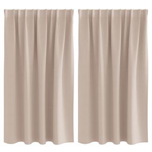 vidaXL Piment&auml;v&auml; verho renkailla 2 pcs Harmaanruskea 140 x 140 cm