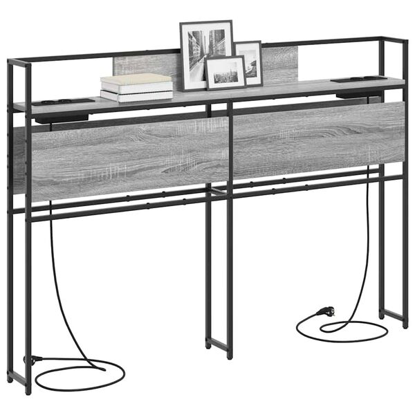 vidaXL S&auml;ilytysp&auml;&auml;ty hyllyll&auml; Harmaa sonoma 140 cm Tekninen puu