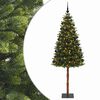 vidaXL Muovinen joulukuusi koristeilla 180 cm 300 LEDi&auml;