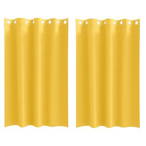 vidaXL Piment&auml;v&auml; verho renkailla 2 pcs Sinappikeltainen 175 x 140 cm