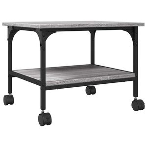 vidaXL Tulostinteline 2 tasoa harmaa Sonoma 50x40x38 cm tekninen puu