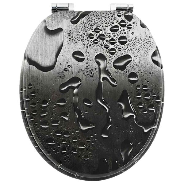 vidaXL Pehmoviimeinen WC-istuin Harmaa 44 x 38 cm MDF-levy