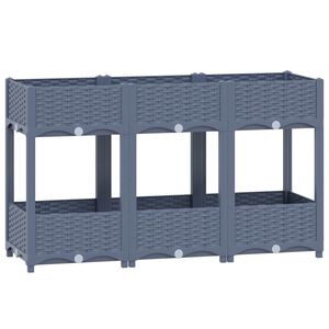 vidaXL Korotettu kukkalaatikko 120x40x71 cm polypropeeni