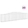 vidaXL Kaarevat kivikorit 9 kpl 400x30x80/100 cm galvanoitu rauta