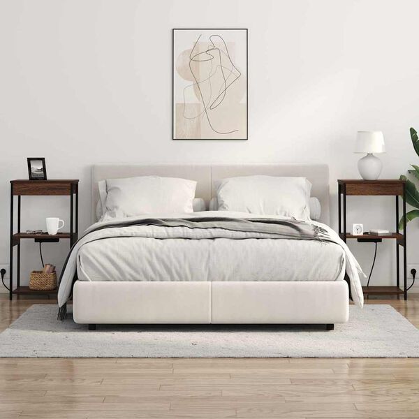 vidaXL Y&ouml;p&ouml;yt&auml;kaappi Ruskea tammi 41 x 31 x 76 cm Tekninen puu