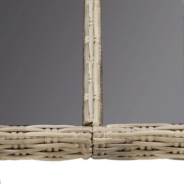 vidaXL Puutarhan ruokapöytä ruskea 200x100x74 cm lasi ja polyrottinki