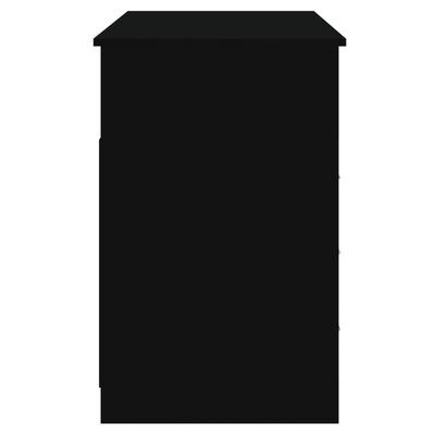 vidaXL Työpöytä laatikoilla musta 102x50x76 cm tekninen puu