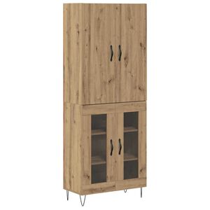 vidaXL Korkea kaappi 2 pcs Artisan tammi Tekniikkapuu ja lasi