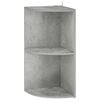 vidaXL Kulmahylly 2 tasoa 31,5 x 31 x 66 cm Tekninen puu Betoninharmaa