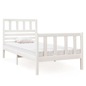 vidaXL S&auml;ngynrunko valkoinen 75x190 cm Small Single t&auml;ysi puu
