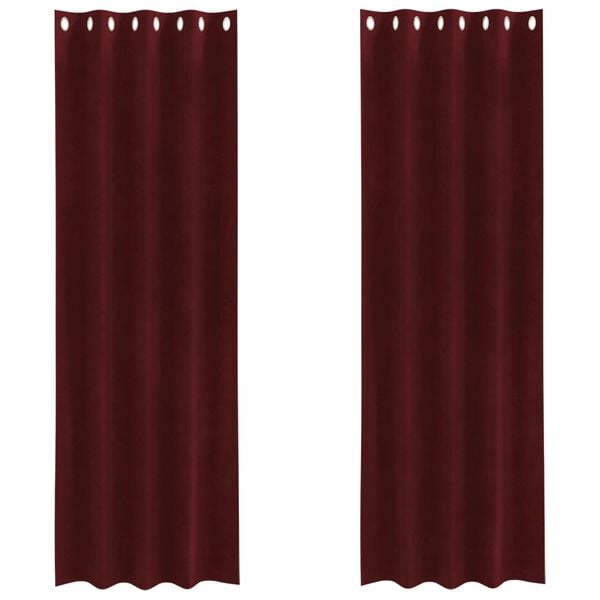 vidaXL Pimennysverhot 2 pcs Viininpunainen 140 x 245 cm Sametti