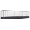 vidaXL Aviaario jatkeella hopea 832x207x212 cm ter&auml;s