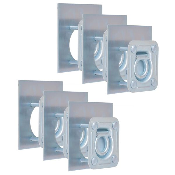 vidaXL Kiinnitysrenkaat Per&auml;k&auml;rryyn 6 kpl Galvanoitu Ter&auml;s 2000 kg