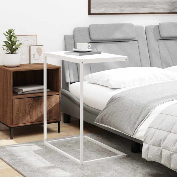 vidaXL Sivup&ouml;yt&auml; valkoinen 55x35x66 cm tekninen puu