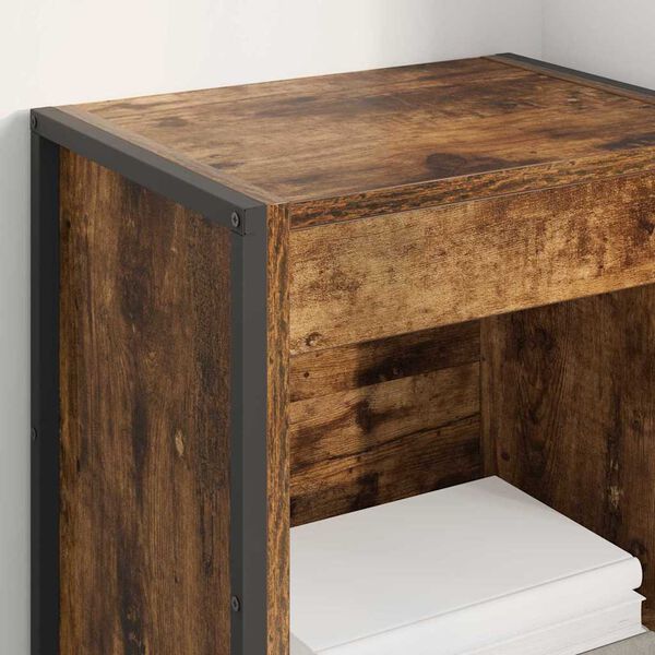 vidaXL Kirjahylly Savupuu 80 x 30 x 155 cm Tekninen puu