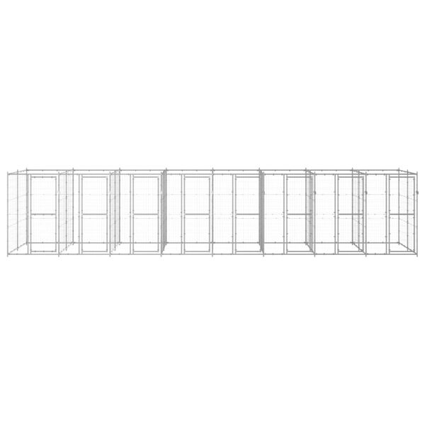 vidaXL Koiran ulkoh&auml;kki galvanoitu ter&auml;s 19,36 m&sup2;