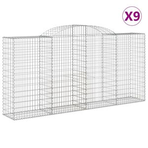 vidaXL Kaarevat kivikorit 9 kpl 300x50x140/160 cm galvanoitu rauta