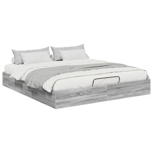 vidaXL Ottoman S&auml;ngyn Runko Harmaa Sonoma 203 x 180 x 25 cm
