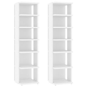 vidaXL Kenk&auml;kaapit 2 kpl valkoinen 27,5x27x102 cm tekninen puu