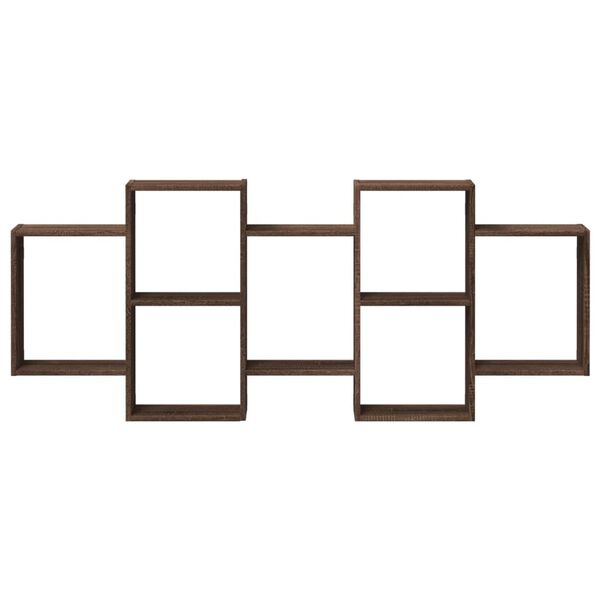 vidaXL Seinähylly ruskea tammi 159x18x65 cm tekninen puu