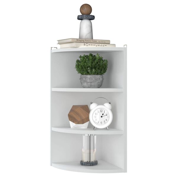 vidaXL Sein&auml;kulmahylly valkoinen 30x31,5x60 cm lastulevy