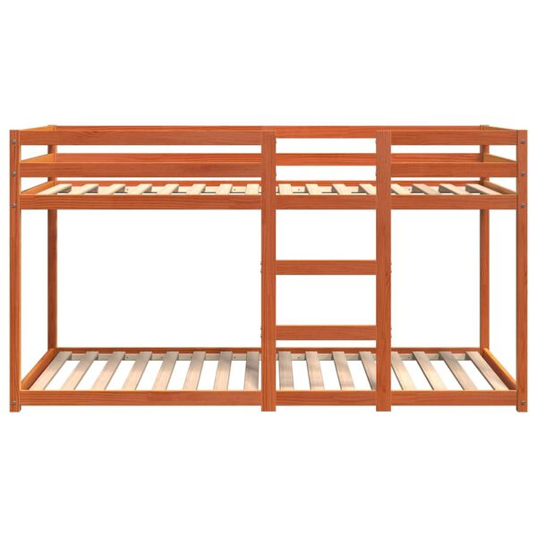 vidaXL Kerrossänky vahanruskea 75x190 cm täysi mänty