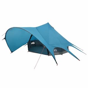 vidaXL Teepee-teltta 3-hengen Sininen ja harmaa 600 x 600 x 347 cm