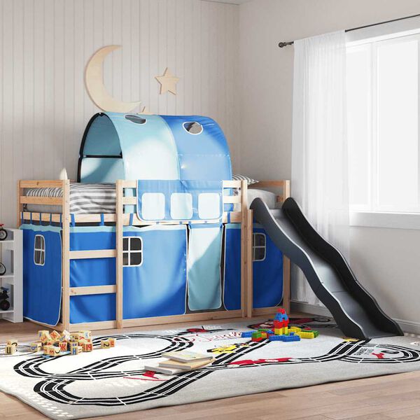 vidaXL Kerross&auml;nky liukum&auml;ell&auml; ja verhoilla sininen 80x200 cm