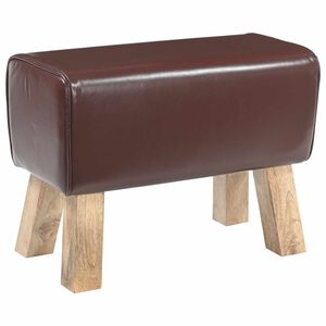 vidaXL Penkki 60 x 30 x 45 cm Aitoa Nahkaa Tumma ruskea