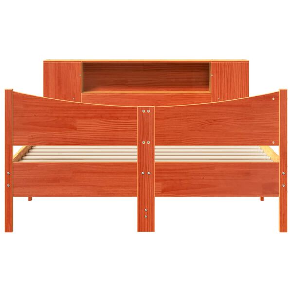 vidaXL Sänky ilman patjaa vahanruskea 120x190 cm täysi mänty