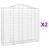 vidaXL Kaarevat kivikorit 2 kpl 200x50x180/200 cm galvanoitu rauta