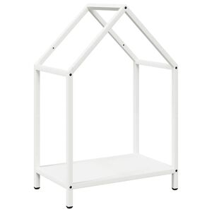 vidaXL Polttopuuteline valkoinen 40x25x60 cm kylm&auml;valssattua ter&auml;st&auml;