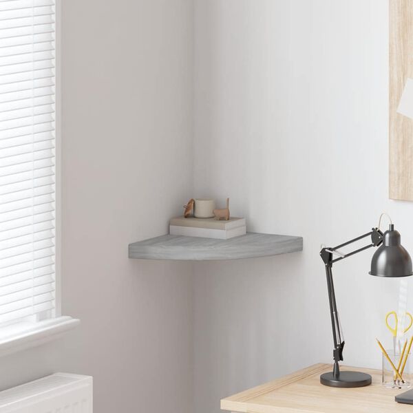 vidaXL Sein&auml;kulmahylly betoninharmaa 35x35x3,8 cm MDF