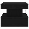 vidaXL Sohvapöytä LED-valoilla musta tammi 50x50x40 cm