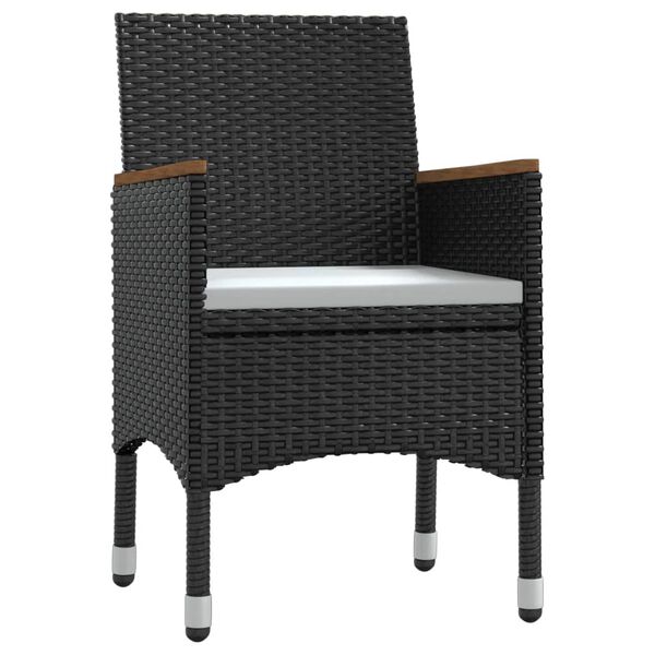 vidaXL 5-osainen Ulkoruokailuryhmä tyynyillä musta