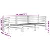 vidaXL 3-istuttava Puutarhasohva vahanruskea täysi mänty