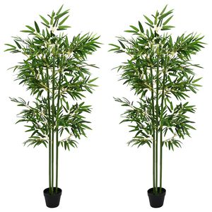 vidaXL Keinotekoinen bambupuu 2 kpl Vihre&auml; 45 x 18 x 175 cm