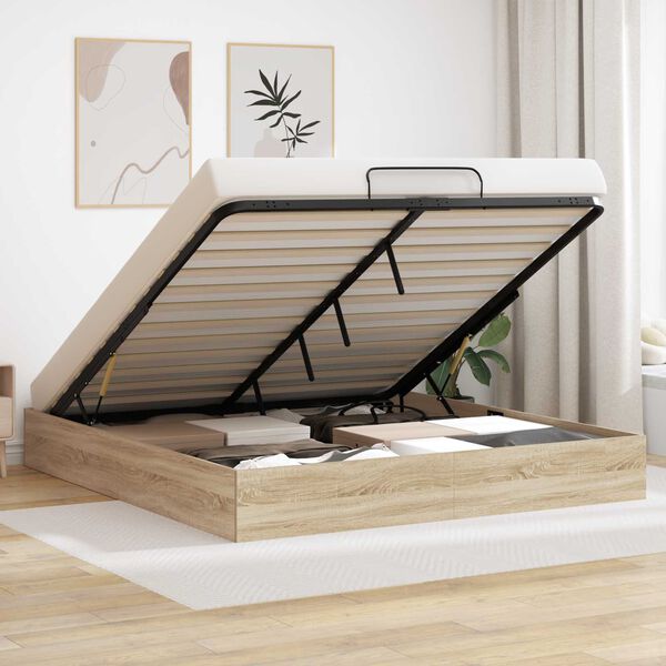 vidaXL Ottoman S&auml;ngyn Runko Sonoman tammi 193 x 120 x 25 cm Lastulevy