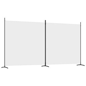 vidaXL 2-paneelinen Tilanjakaja valkoinen 348x180 cm kangas