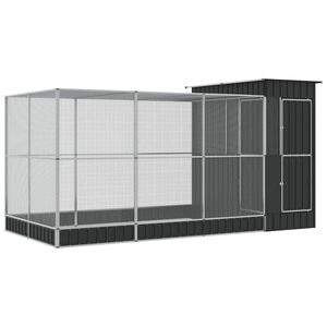 vidaXL Lintuh&auml;kki jatkopalalla hopeanv&auml;rinen 416x203x216 cm ter&auml;s